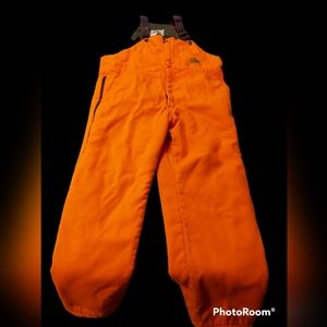 Duxbak Hi-vis Orange Mens Bib Hunting Bibs Size LR Insulated Adjustable Great!